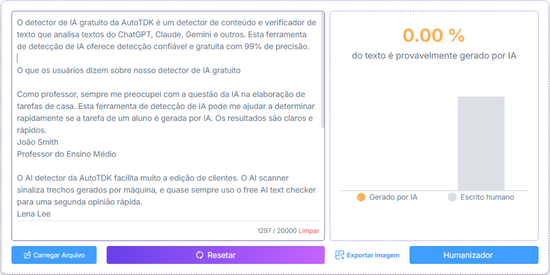 Etapa 3 – Obtenha resultados de detecção de IA