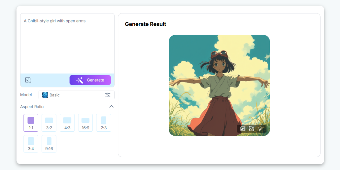Step 3 - Get the AI-​generated result